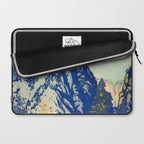 A Departure I - Mountain & Forest Nature Ukiyo Landscape in Blue, Green & Grey Laptop Sleeve Gallery Image 2