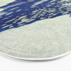  A Departure I - Mountain & Forest Nature Ukiyo Landscape in Blue, Green & Grey Bath Mat Gallery Image 3