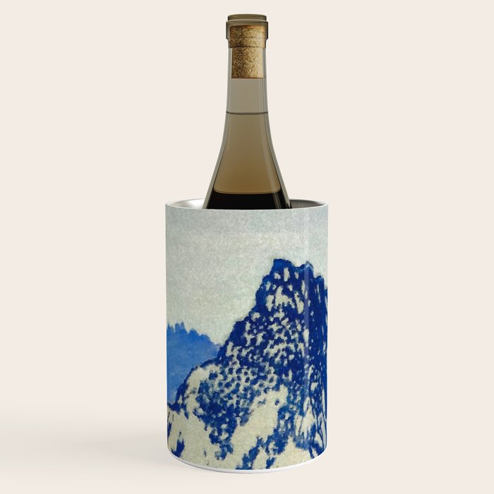 A Departure I - Mountain & Forest Nature Ukiyo Landscape in Blue, Green & Grey Wine Chiller Gallery Image 2