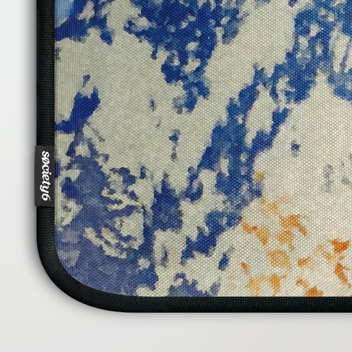  A Departure I - Mountain & Forest Nature Ukiyo Landscape in Blue, Green & Grey Laptop Sleeve Gallery Image 3