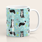 Border Collie tennis ball cute pet portrait by pet friendly dog patterns dog breed gifts Coffee Mug Gallery Image 1