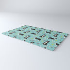 Border Collie tennis ball cute pet portrait by pet friendly dog patterns dog breed gifts Rug Gallery Image 3
