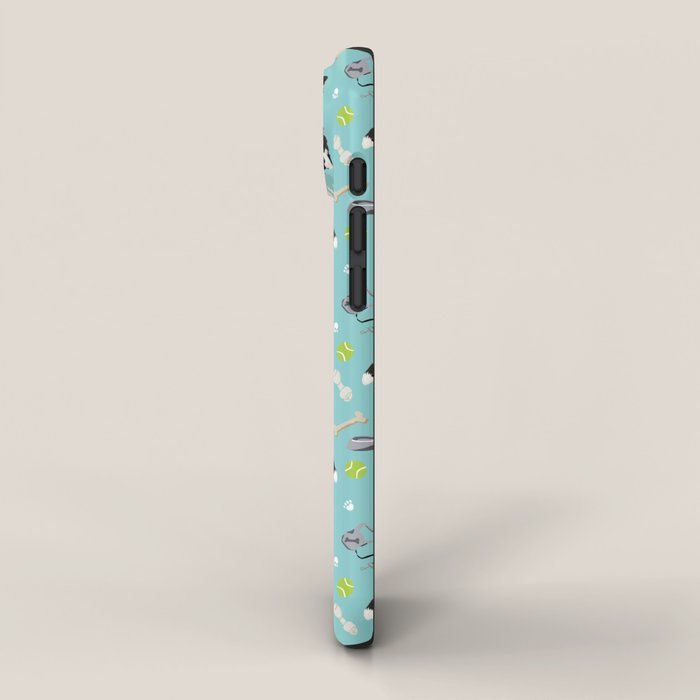 Border Collie tennis ball cute pet portrait by pet friendly dog patterns dog breed gifts iPhone Case Gallery Image 2