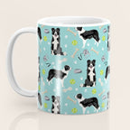 Border Collie tennis ball cute pet portrait by pet friendly dog patterns dog breed gifts Coffee Mug Gallery Image 3