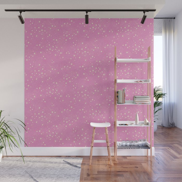 Stars - Pink Wall Mural Gallery Image 1