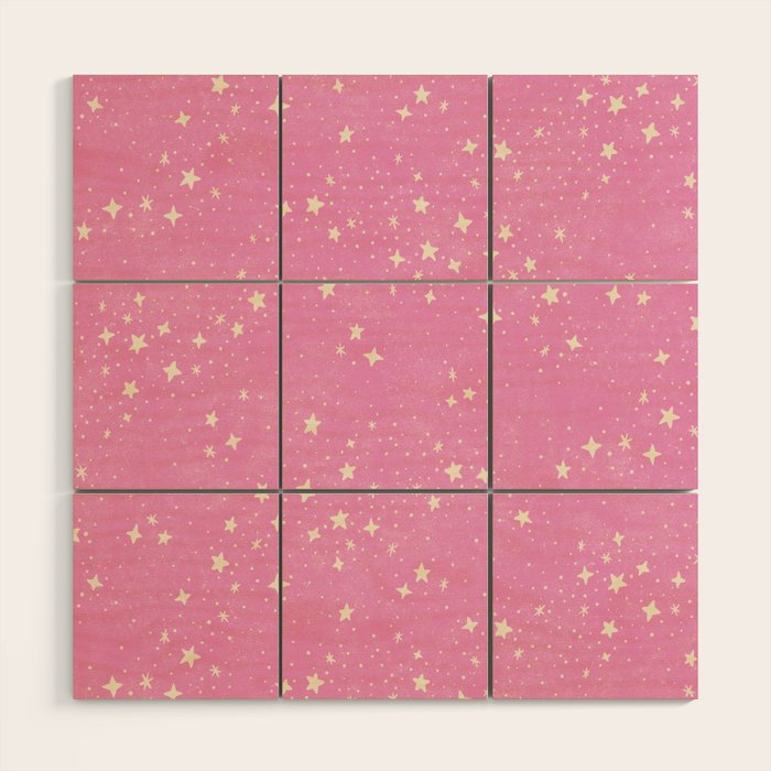 Stars - Pink Wood Wall Art Gallery Image 1