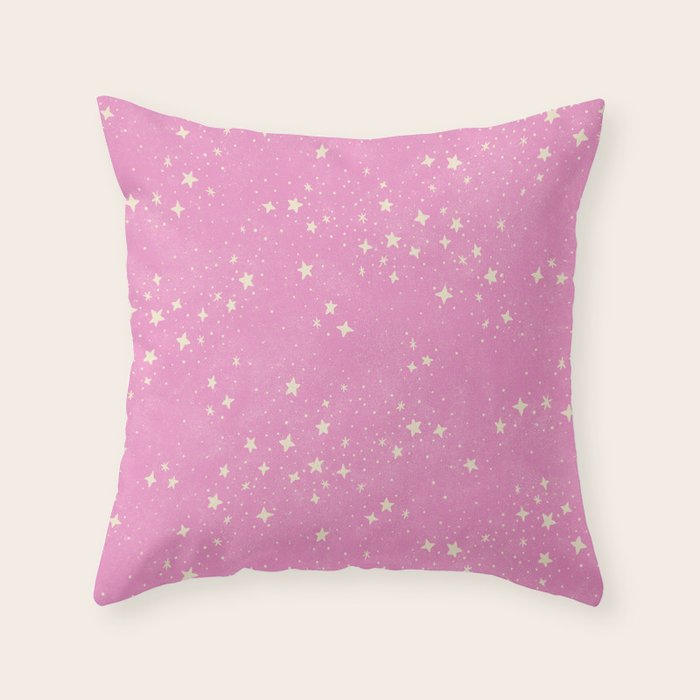 Stars - Pink Throw Pillow Gallery Image 6