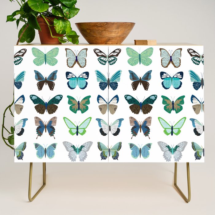 Green and Blue Butterflies Credenza Gallery Image 1