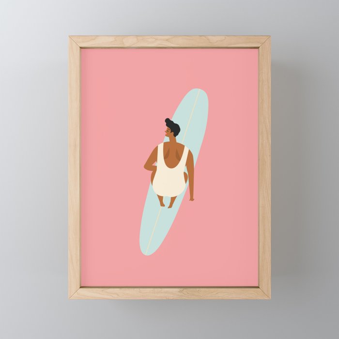 Surf girl Mini Art Print Gallery Image 1