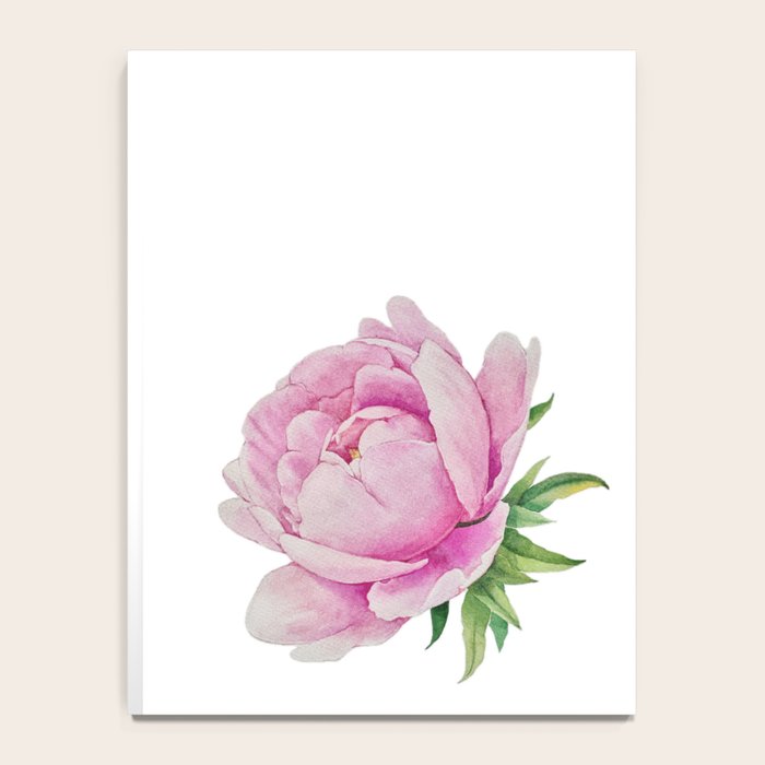 Peony flower painted in watercolor Notebook Gallery Image 4