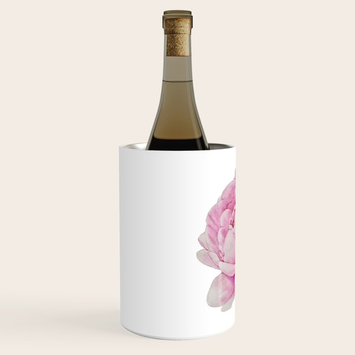 Peony flower painted in watercolor Wine Chiller Gallery Image 2