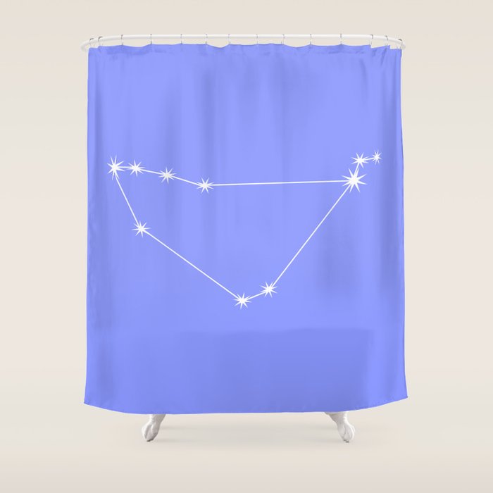 Capricorn Zodiac Star Constellation Line Art Pastel Purple Shower Curtain Gallery Image 1