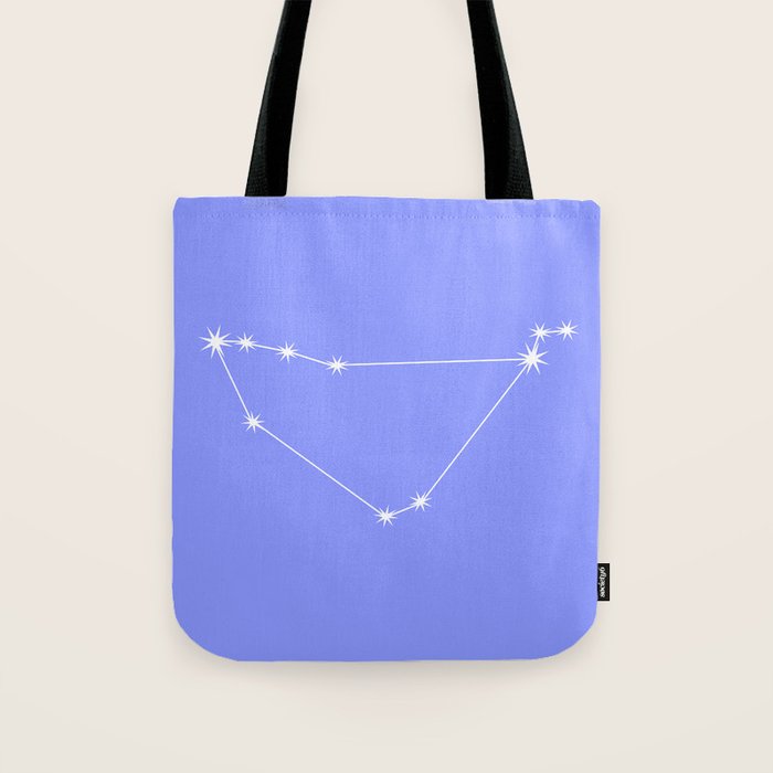 Capricorn Zodiac Star Constellation Line Art Pastel Purple Tote Bag Gallery Image 1