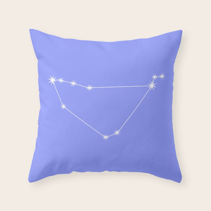 Capricorn Zodiac Star Constellation Line Art Pastel Purple Throw Pillow Gallery Image 6