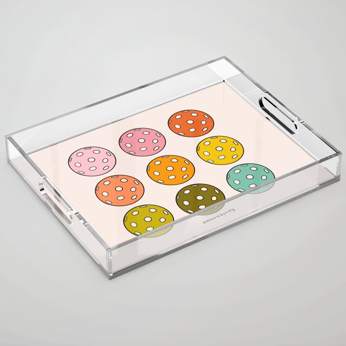 Rainbow Pickleballs Acrylic Tray Gallery Image 1