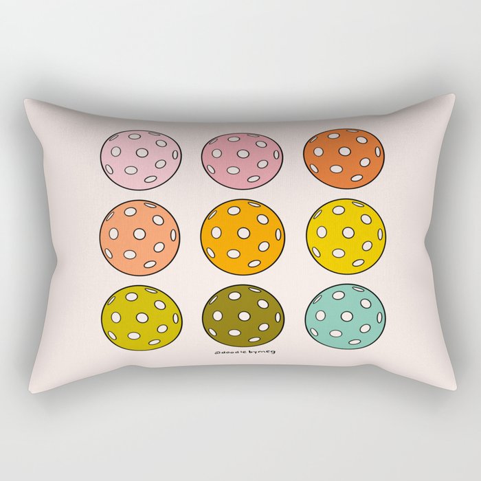 Rainbow Pickleballs Rectangular Pillow Gallery Image 2