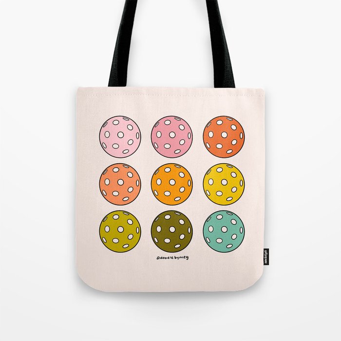 Rainbow Pickleballs Tote Bag Gallery Image 1