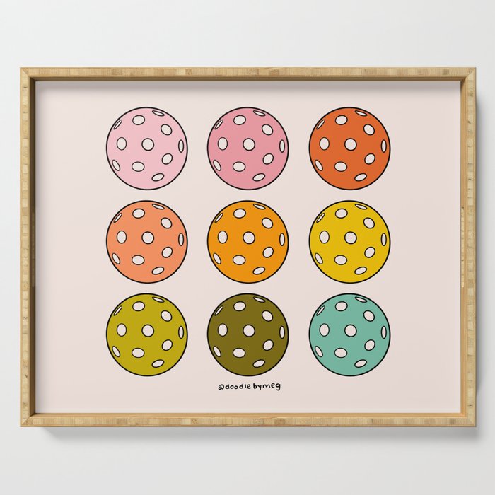 Rainbow Pickleballs Serving Tray Gallery Image 1