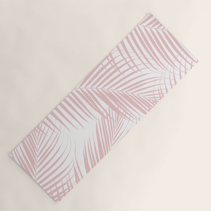 Blush Pink Palm Leaves Dream - Cali Summer Vibes #2 #tropical #decor #art #society6 Yoga Mat Gallery Image 1