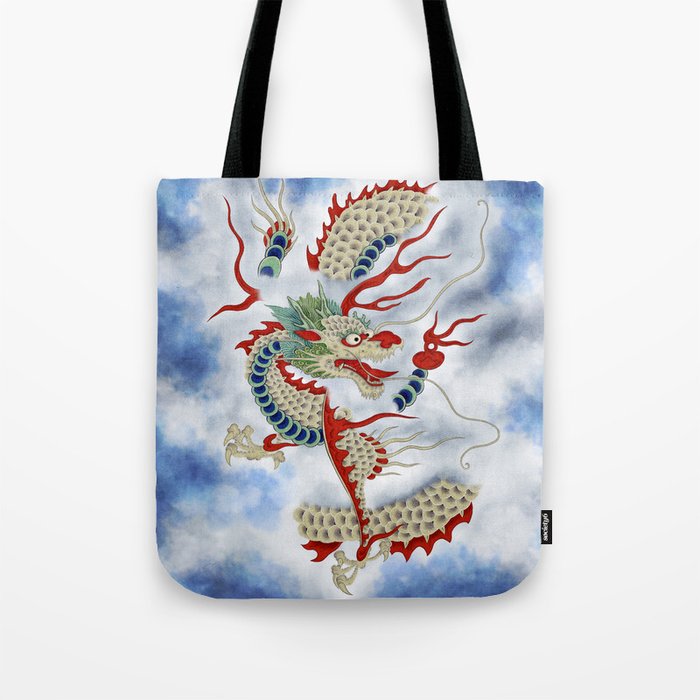 Dragon in the Cloud : Minhwa-Korean traditional/folk art Tote Bag Gallery Image 1