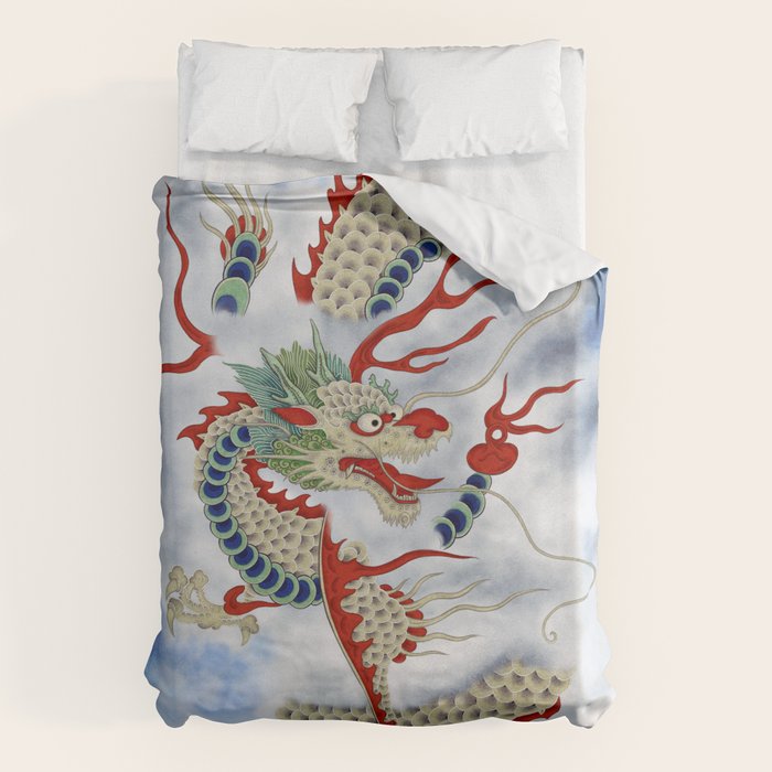 Dragon in the Cloud : Minhwa-Korean traditional/folk art Duvet Cover Gallery Image 6