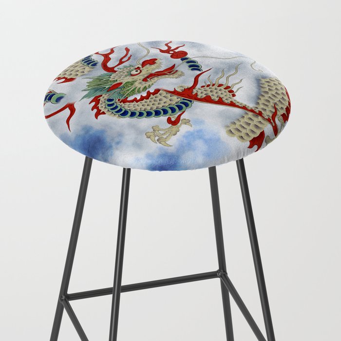 Dragon in the Cloud : Minhwa-Korean traditional/folk art Stool Gallery Image 2