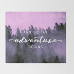 And So The Adventure Begins Pink Forest Throw Blanket Gallery Image 2