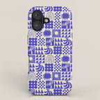Abstract blue tropical mosaic art pattern iPhone Case Gallery Image 1