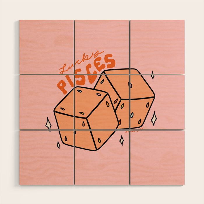 Pisces Dice Wood Wall Art Gallery Image 1