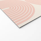Mid Century Modern Geometric 43 in Coral Orange (Rainbow and Sun Abstraction) Welcome Mat Gallery Image 2