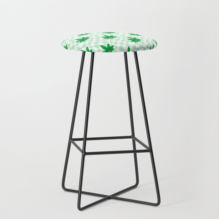Funny retro weed leaf cartoon sticker pattern Stool Gallery Image 1