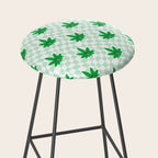 Funny retro weed leaf cartoon sticker pattern Stool Gallery Image 2