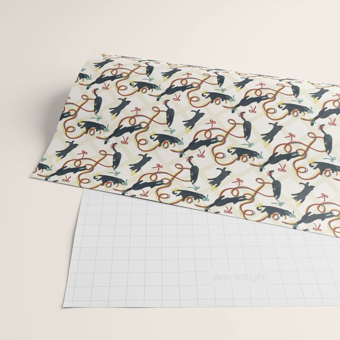 Black Cats and Red Bows Wrapping Paper Gallery Image 2