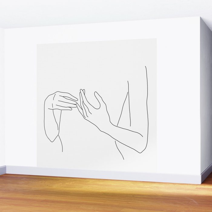 Line Hands 2 Wall Mural Gallery Image 2