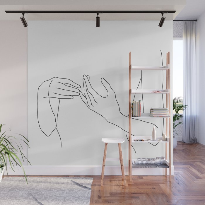 Line Hands 2 Wall Mural Gallery Image 1