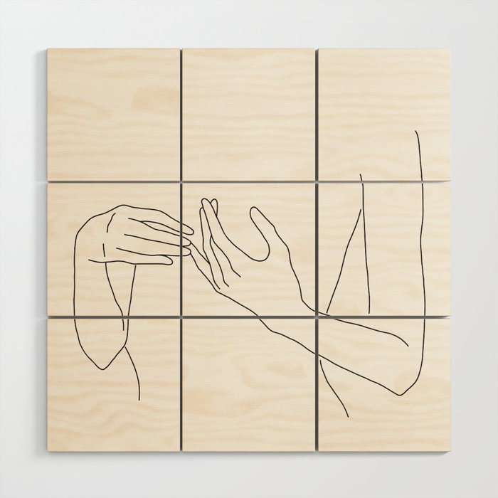 Line Hands 2 Wood Wall Art Gallery Image 1