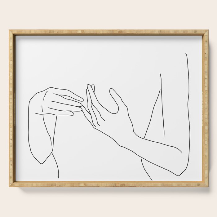 Line Hands 2 Serving Tray Gallery Image 1