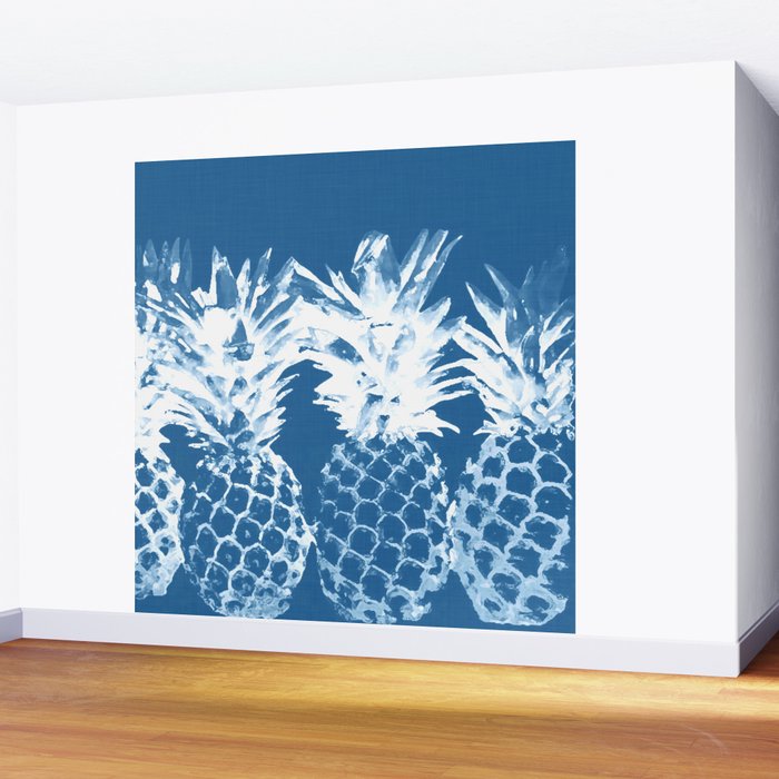 Pineapple blues Wall Mural Gallery Image 2
