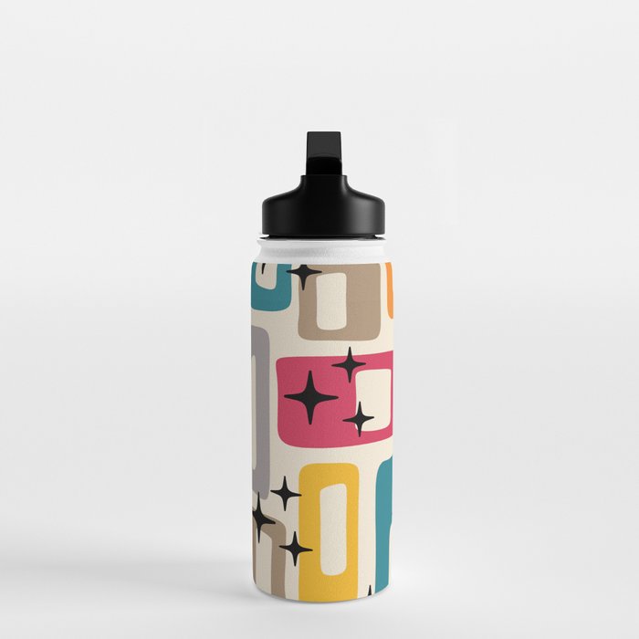 Mid Century Modern Abstract Pattern 242 Mid Mod Googie Water Bottle Gallery Image 3