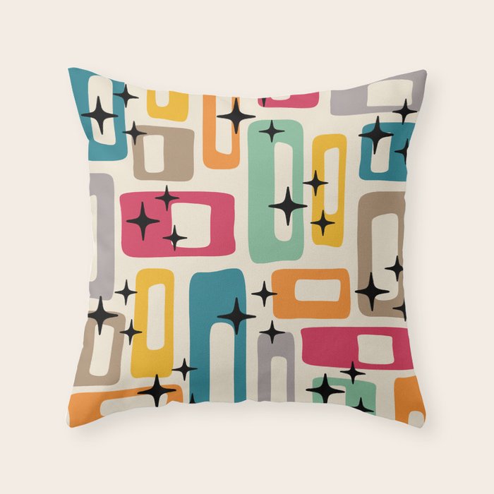 Mid Century Modern Abstract Pattern 242 Mid Mod Googie Throw Pillow Gallery Image 6