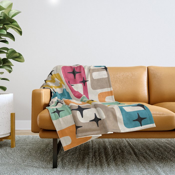 Mid Century Modern Abstract Pattern 242 Mid Mod Googie Throw Blanket Gallery Image 1