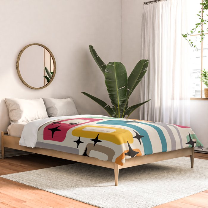 Mid Century Modern Abstract Pattern 242 Mid Mod Googie Comforter Gallery Image 2