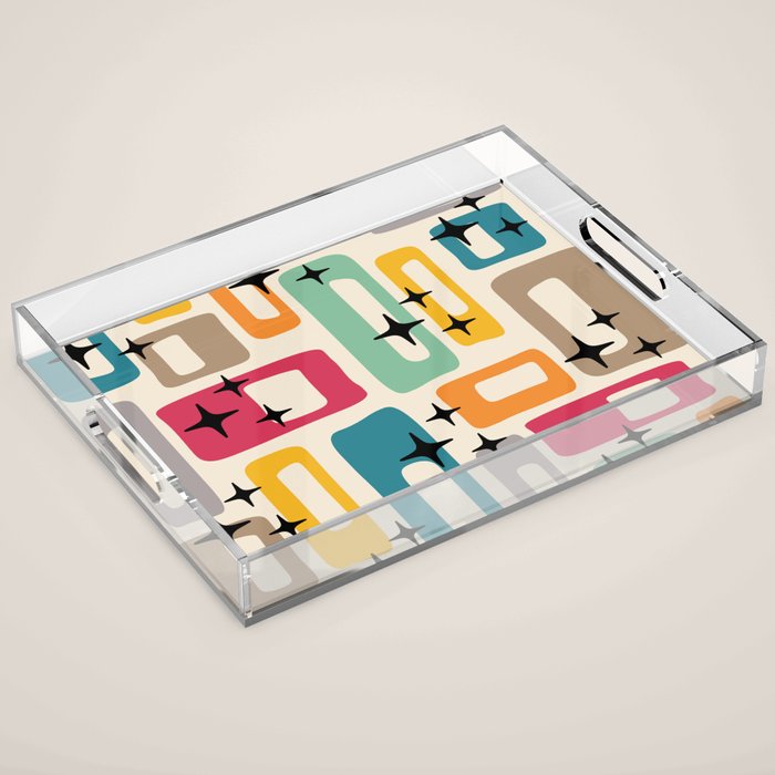 Mid Century Modern Abstract Pattern 242 Mid Mod Googie Acrylic Tray Gallery Image 1