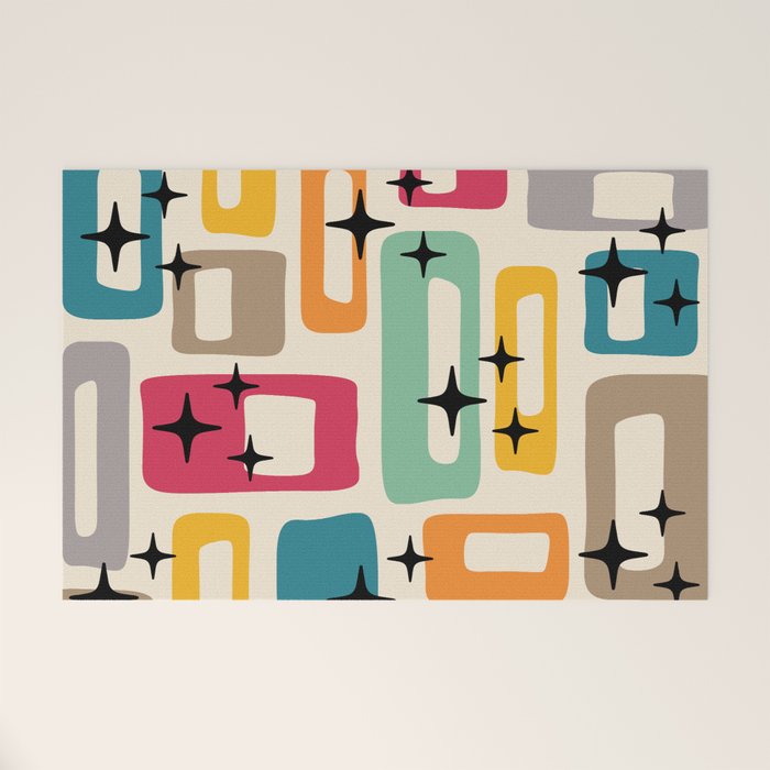 Mid Century Modern Abstract Pattern 242 Mid Mod Googie Welcome Mat