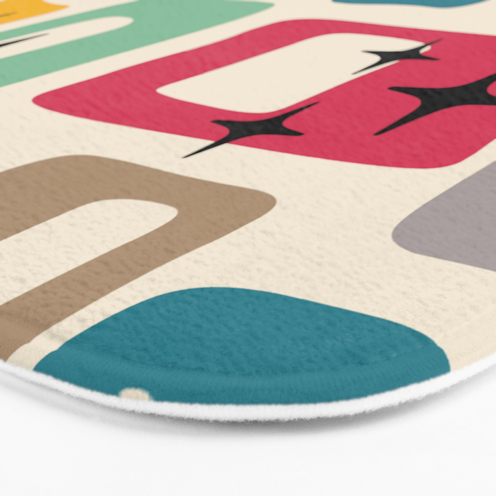 Mid Century Modern Abstract Pattern 242 Mid Mod Googie Bath Mat Gallery Image 3
