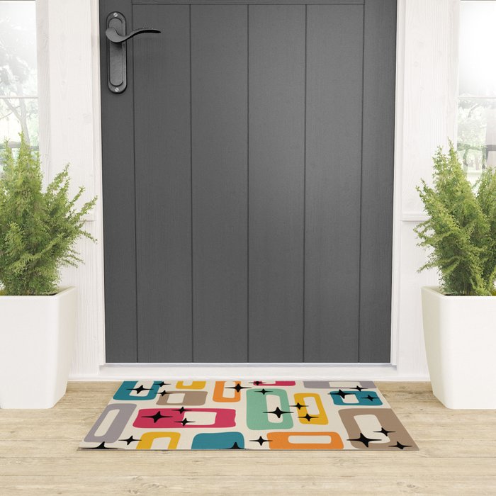 Mid Century Modern Abstract Pattern 242 Mid Mod Googie Welcome Mat Gallery Image 3