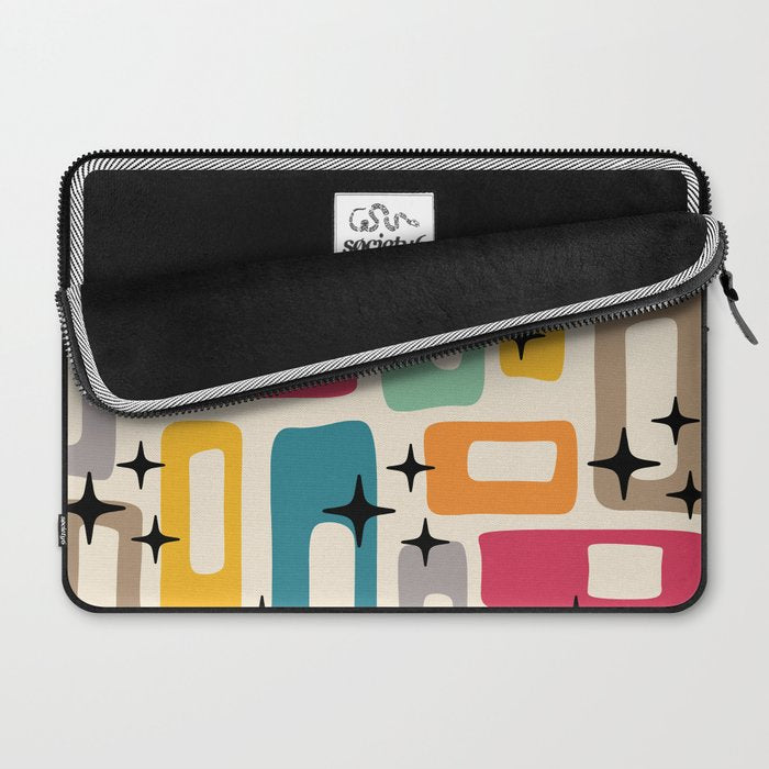 Mid Century Modern Abstract Pattern 242 Mid Mod Googie Laptop Sleeve Gallery Image 2