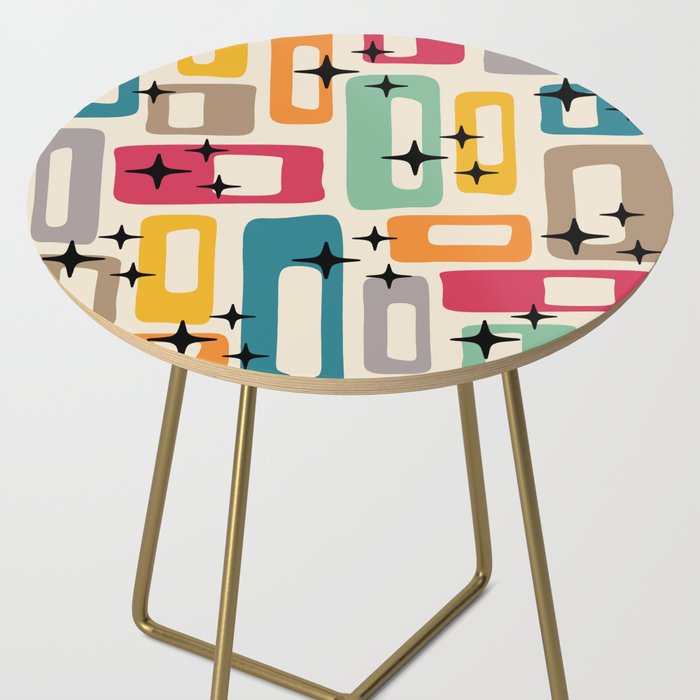 Mid Century Modern Abstract Pattern 242 Mid Mod Googie Side Table Gallery Image 2
