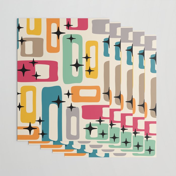Mid Century Modern Abstract Pattern 242 Mid Mod Googie Wrapping Paper Gallery Image 3