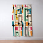 Mid Century Modern Abstract Pattern 242 Mid Mod Googie Window Curtain Gallery Image 3